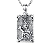 enjoylifecreative Collier pour femme avec 12 signes du zodiaque en argent sterling 925 - Horoscope - Pendentif carte de tarot - Chaîne constellations astrologiques - Cadeau d'anniversaire pour femme