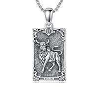 enjoylifecreative Collier pour femme avec 12 signes du zodiaque en argent sterling 925 - Horoscope - Pendentif carte de tarot - Chaîne constellations astrologiques - Cadeau d'anniversaire pour femme