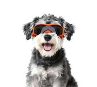 Enjoyng Lunettes de Soleil pour Chiens, Lunettes de Soleil Anti-UV pour Chiens de Petite et Moyenne Taille, Lunettes de Soleil Anti-Vent et Anti-buée pour Chiens avec Cadre Souple, Orangé