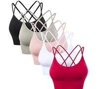 Enjoyoself Soutien-gorge de yoga ࠢretelles pour femme,Noir+vert+rose+blanc+bordeaux,M
