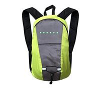 Enjoyyouselves 15L LED Light Backpack, Sac Rechargeable USB avec Clignotant De Sécurité pour Faire du Vélo La Nuit, Étanche, Vélo Sac À Dos LED À Distance sans Fil