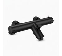 ENKI, Dune, BBT0246, Noir, Mitigeur thermostatique pour baignoire/douche, robinet en laiton massif, dispositif anti-brûlure, contrôle de la température, moderne, garantie 10 ans