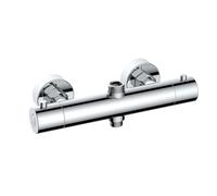 ENKI, Dune, T33, chrom, mitigeur de douche thermostatique avec deux sorties, laiton massif, dispositif anti-brlure, contrle de la temprature, design contemporain, garantie 10 ans