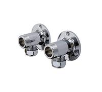 ENKI, P10, Chrome, Coudes de plaque arrire murale pour tuyaux de douche exposs, Kit de fixation de douche, Raccords de tuyauterie monts en surface, Laiton massif, Fixation de robinet de douche