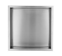 ENKI, SN01 Niche de douche encastrable en acier inoxydable 300 x 300 cm, étagère murale en acier inoxydable, rangement de douche pour accessoires de salle de bain, acier brossé