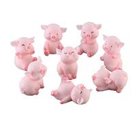 Enkomy Lot de 8 figurines miniatures de cochon porte-bonheur - Mignon cochon rose - Bricolage - Décoration de gâteau - Décoration de jardin - Décoration d'anniversaire