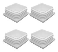 Enkotrade Bouchon à lamelles blanc pour tube carré, couvercle de tube en polyéthylène de haute qualité, bouchons, bouchons d'extrémité, capuchons | Bouchon de tube carré (4, 25 x 25 mm)