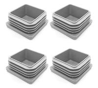 Enkotrade Bouchons à lamelles gris pour tubes carrés, cache-tube en plastique polyéthylène de qualité supérieure, bouchons d'extrémité, bouchons carrés (4, 80 x 80 mm)