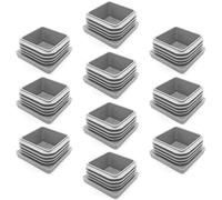 Enkotrade Bouchons à lamelles gris pour tubes carrés, cache-tube en plastique polyéthylène de qualité supérieure, bouchons d'extrémité, bouchons carrés (10, 70 x 70 mm)