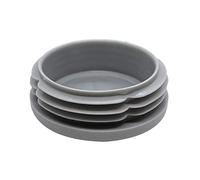 Enkotrade Bouchons à lamelles ronds en plastique polyéthylène de qualité supérieure - Gris - Bouchons d'extrémité - Capuchons - Bouchons ronds (21, diamètre 28 mm)