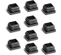 Enkotrade Lot de 4 bouchons à lamelles pour tubes carrés, 13 x 13 mm, cache tube en plastique polyéthylène de qualité supérieure, bouchons d'extrémité, capuchons, patins