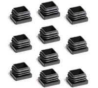 Enkotrade Lot de 10 bouchons à lamelles pour tubes carrés, 20 x 20 mm, cache tube en plastique polyéthylène de qualité supérieure, bouchons d'extrémité, capuchons, patins