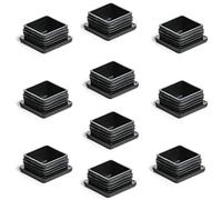 Enkotrade Lot de 10 bouchons à lamelles pour tubes carrés, 40 x 40 mm, cache tube en plastique polyéthylène de qualité supérieure, bouchons d'extrémité, capuchons, patins
