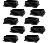 Enkotrade Lot de 10 bouchons à lamelles pour tubes rectangulaires - 50 x 25 mm - En plastique polyéthylène de qualité supérieure
