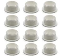 Enkotrade Lot de 12 bouchons de protection blancs - 18 x 15 mm - Trou de perçage de 15 mm de diamètre - Capuchons en plastique de qualité supérieure - Capuchons d'obturation