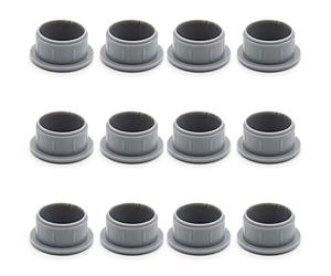 Enkotrade Lot de 12 bouchons de protection gris - 16 x 13 mm - Trou de perçage de 13 mm de diamètre - Capuchons en plastique de qualité supérieure - Capuchons d'obturation