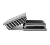 Enkotrade Lot de 21 bouchons à lamelles gris pour tubes rectangulaires 50 x 30 mm cachetubes en plastique polyéthylène de qualité supérieure bouchons bouchons patins Bouchon de tuyau rectangulaire
