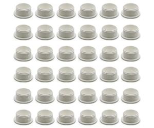 Enkotrade Lot de 36 bouchons de protection blancs - 30 x 25 mm - Trou de perçage de 25 mm de diamètre - Capuchons en plastique de qualité supérieure - Capuchons d'obturation