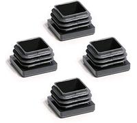 Enkotrade Lot de 4 bouchons à lamelles pour tubes carrés, 32 x 32 mm, cache tube en plastique polyéthylène de qualité supérieure, bouchons d'extrémité, capuchons, patins