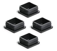 Enkotrade Lot de 4 bouchons à lamelles pour tubes carrés, 70 x 70 mm, cache tube en plastique polyéthylène de qualité supérieure, bouchons d'extrémité, capuchons, patins
