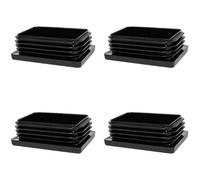Enkotrade Lot de 4 bouchons à lamelles pour tubes rectangulaires - 40 x 20 mm - En plastique polyéthylène de qualité supérieure