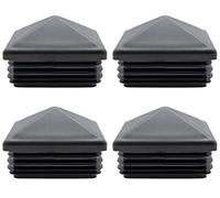 Enkotrade Lot de 4 bouchons décoratifs 100 x 100 mm - Bouchons à lamelles carrés pour clôture - Bouchons pointus en pyramide - Noirs