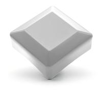 Enkotrade Lot de 4 capuchons de clôture, couleur blanc, pour dimensions extérieures de 60 x 60 mm, en plastique de qualité supérieure, en pyramide, carrés, pour poteau, tube
