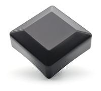 Enkotrade Lot de 4 capuchons de clôture, couleur noire, pour dimensions extérieures de 15 x 15 mm, en plastique de qualité supérieure, en pyramide, carrés, pour poteau, tube
