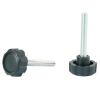 Enkotrade Lot de 4 vis à poignée étoile M8 avec boulon fileté 20 mm Écrou de poignée, filetage moleté en plastique