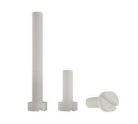 Enkotrade Lot de 4 vis à tête plate M5 - Longueur : 50 mm - Avec fente en plastique - Assortiment de vis en plastique - DIN 84