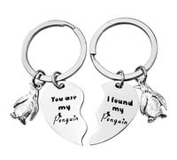 Enkrio Cadeaux pour amoureux de pingouins, cadeaux pour lui et elle, porte-clés pour la Saint-Valentin, Noël, un anniversaire pour petit ami, petite amie, couple, pingouin