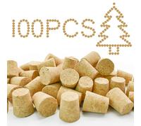 Enkrio Lot de 100 bouchons en liège coniques doux naturels pour la fabrication de vin, les travaux manuels, les bouchons en liège en bois pour bouteilles de vin