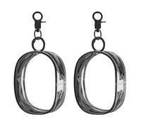 Enkrio Lot de 2 mini trousses de maquillage transparentes avec fermeture éclair pour ranger les cartes, les câbles de données, noir, mini, Moderne