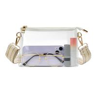 Enkrio Sac à main transparent approuvé par les stades avec sangles amovibles et fermeture éclair pour concert, sport, festival, travail, Bracelet en tissu multicolore, Medium, Moderne
