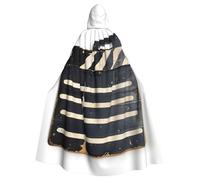 EnkzpoHen Cape à capuche noire imprimée classique pour adultes, pour fêtes, cosplay, carnaval et événements