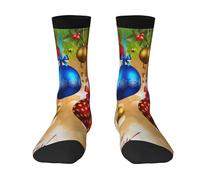 EnkzpoHen Chaussettes douces et extensibles avec imprimé Merry Christmas, adaptées pour le sport, le quotidien, l'extérieur et les tenues décontractées, 3 noir, Taille unique