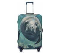 EnkzpoHen Crazy Save Housse de valise élastique à imprimé lamantin, convient pour les voyages d'affaires et les vacances (S à XL), Noir , S
