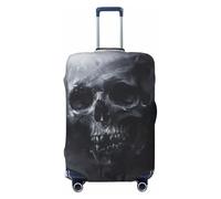 EnkzpoHen Housse de valise élastique avec imprimé crâne fantôme horreur, convient aux voyages d'affaires et vacances (S à XL), Noir , XL
