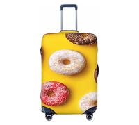 EnkzpoHen Housse de valise élastique avec imprimé donut, convient aux voyages d'affaires et aux vacances (S à XL), Noir , M