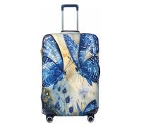 EnkzpoHen Housse de valise élastique avec imprimé papillons bleus, convient pour les voyages d'affaires et les vacances (S à XL), Noir , XL