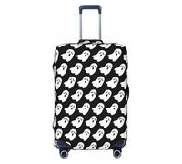 EnkzpoHen Housse de valise élastique avec motif fantôme blanc mignon, convient aux voyages d'affaires et aux vacances (S à XL), Noir , L