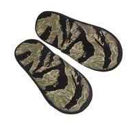 EnkzpoHen Pantoufles chaudes à imprimé camouflage à rayures tigre pour homme et femme, chaussures décontractées légères, respirantes et confortables
