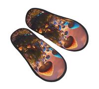 EnkzpoHen Pantoufles chaudes à imprimé champignon magique pour homme et femme, chaussures décontractées légères, respirantes et confortables
