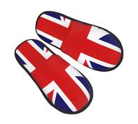 EnkzpoHen Pantoufles chaudes à imprimé drapeau du Royaume-Uni pour homme et femme, chaussures décontractées légères, respirantes et confortables