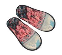 EnkzpoHen Pantoufles chaudes à imprimé flamant rose pour homme et femme, chaussures décontractées légères, respirantes et confortables