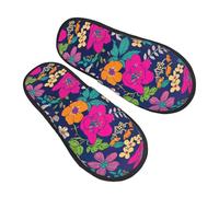 EnkzpoHen Pantoufles chaudes à imprimé floral pour homme et femme, chaussures décontractées légères, respirantes et confortables