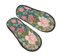 EnkzpoHen Pantoufles chaudes à imprimé floral pour homme et femme, chaussures décontractées légères, respirantes et confortables