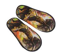 EnkzpoHen Pantoufles chaudes avec imprimé musique pour femmes et hommes, chaussures décontractées légères, respirantes et confortables