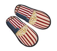 EnkzpoHen Pantoufles chaudes imprimées popcorn pour femmes et hommes, chaussures décontractées légères, respirantes et confortables