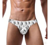 EnkzpoHen Slip extensible pour homme imprimé écureuil de dessin animé, élégant, confortable et doux, Noir , 4XL